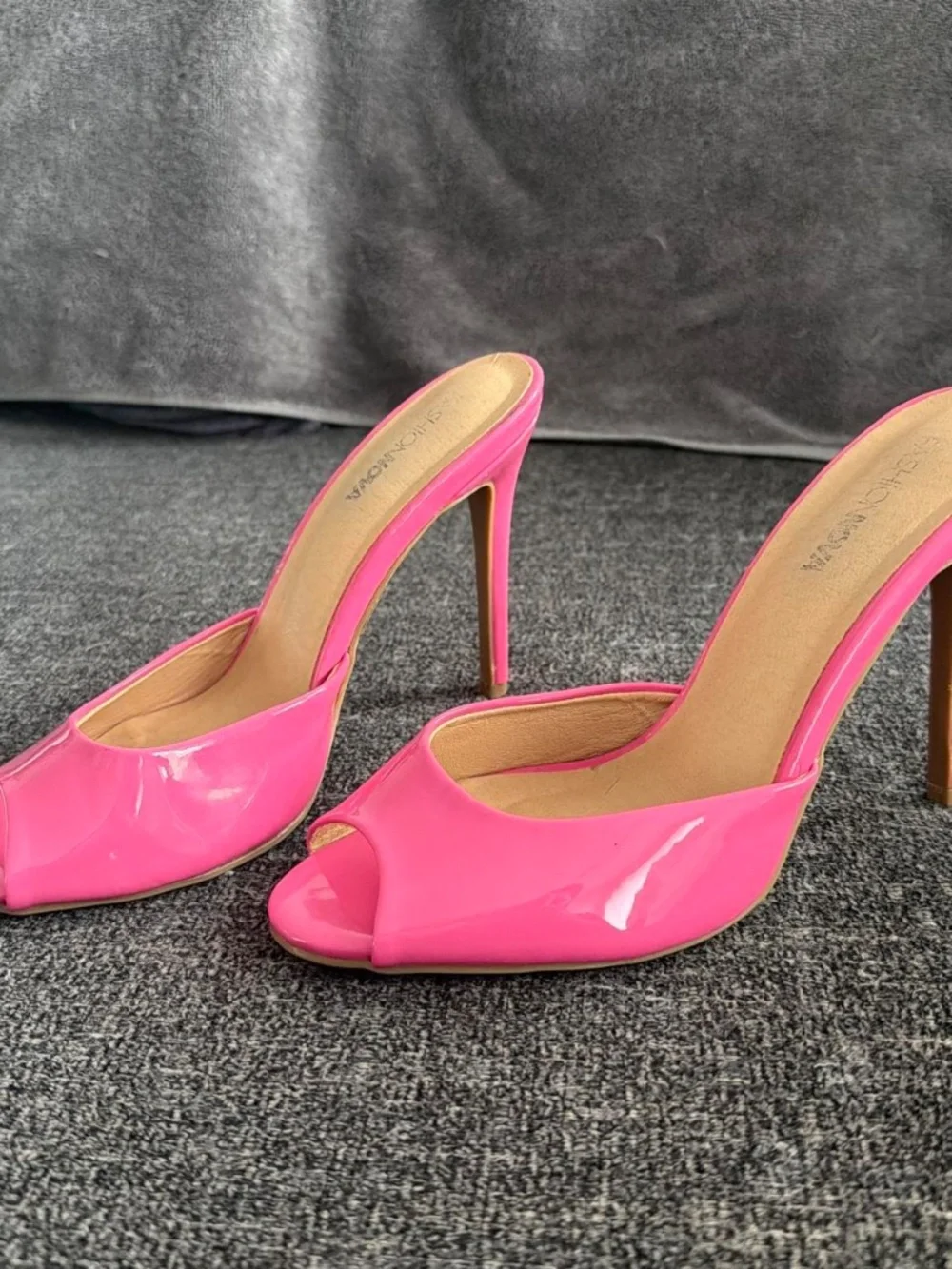 BARBIE PINK PEEP TOE MULES